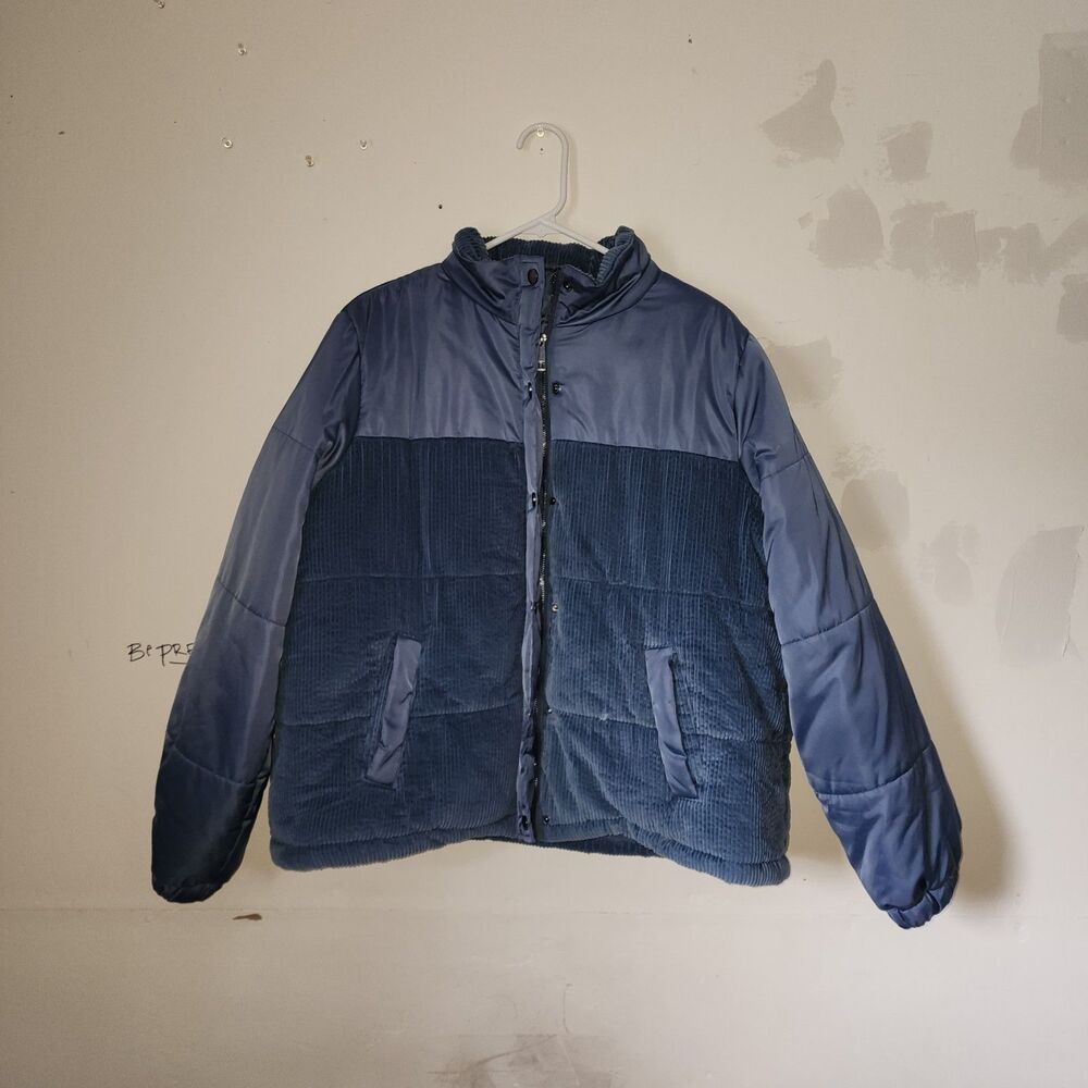Time and Tru Blue Quilted Womens Winter Coat | 1XL